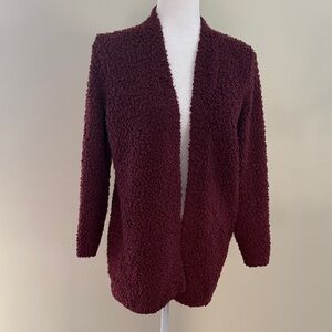 Knox Rose Women's Large Fuzzy Open Front Sweater